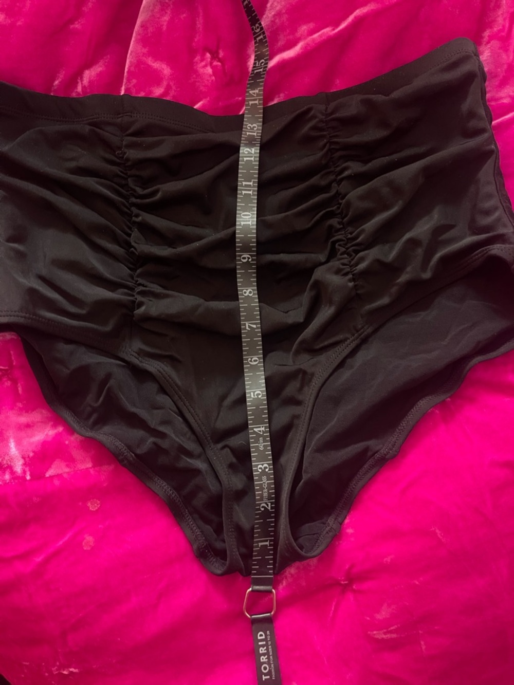 torrid Black Ruched High-Waist Swim Bottoms